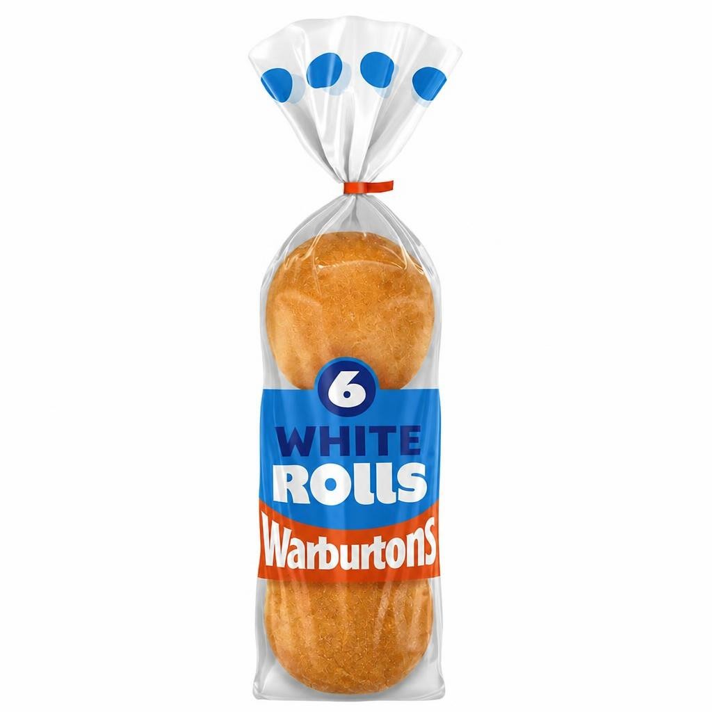 Warburtons Soft White Sandwich Rolls 6 Pack