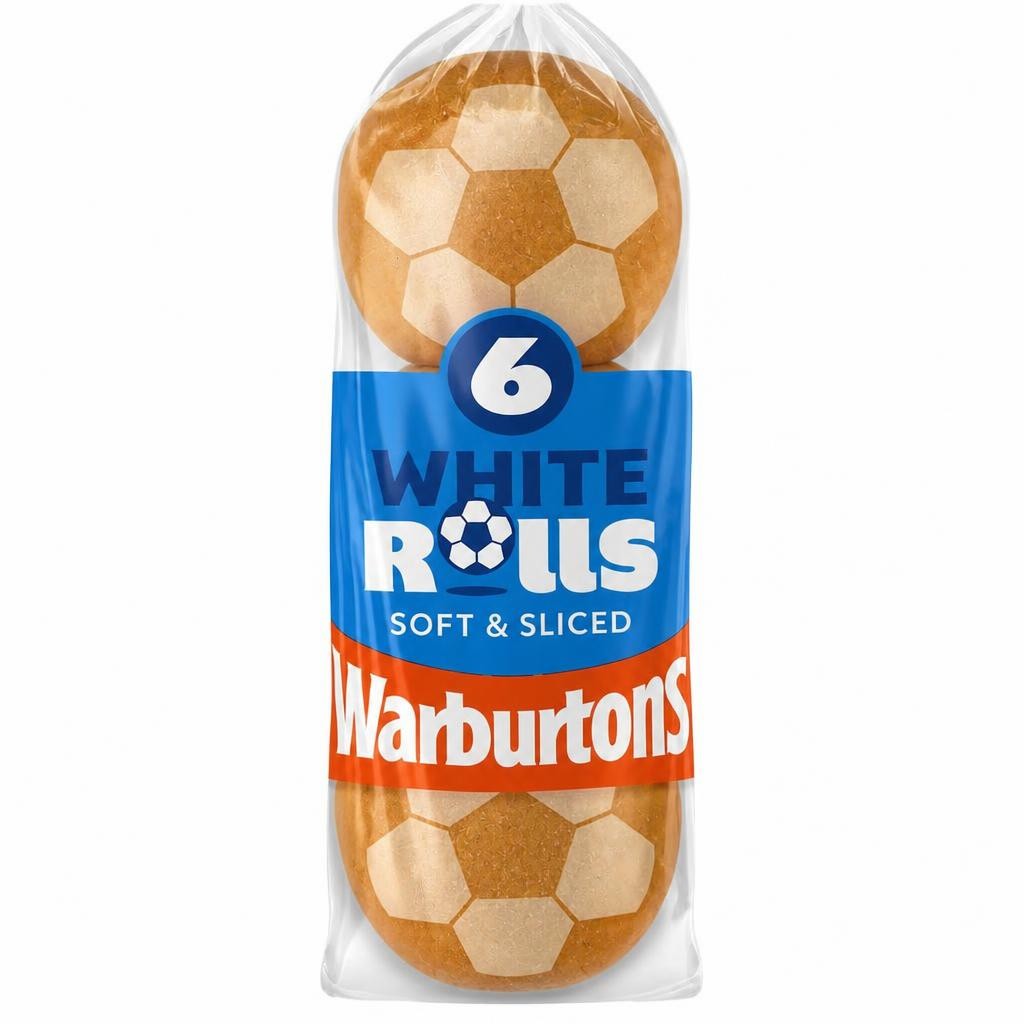 Warburtons Soft White Sandwich Rolls 6 Pack