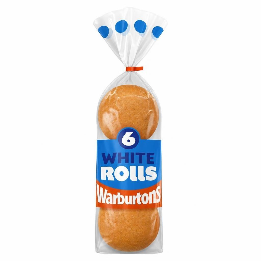 Warburtons Soft White Sandwich Rolls 6 Pack