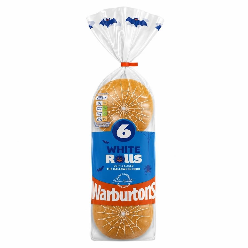 Warburtons Soft White Sandwich Rolls 6 Pack