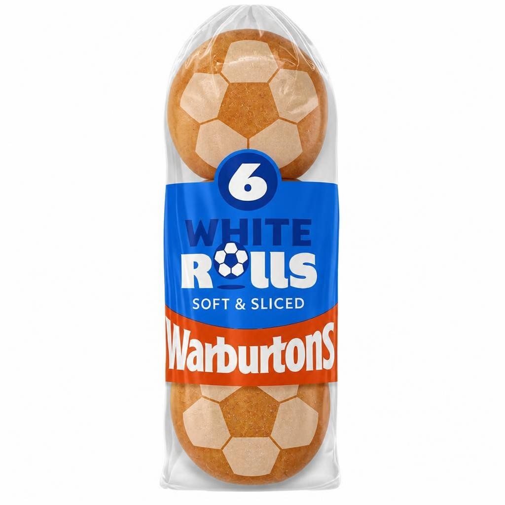 Warburtons Soft White Sandwich Rolls 6 Pack