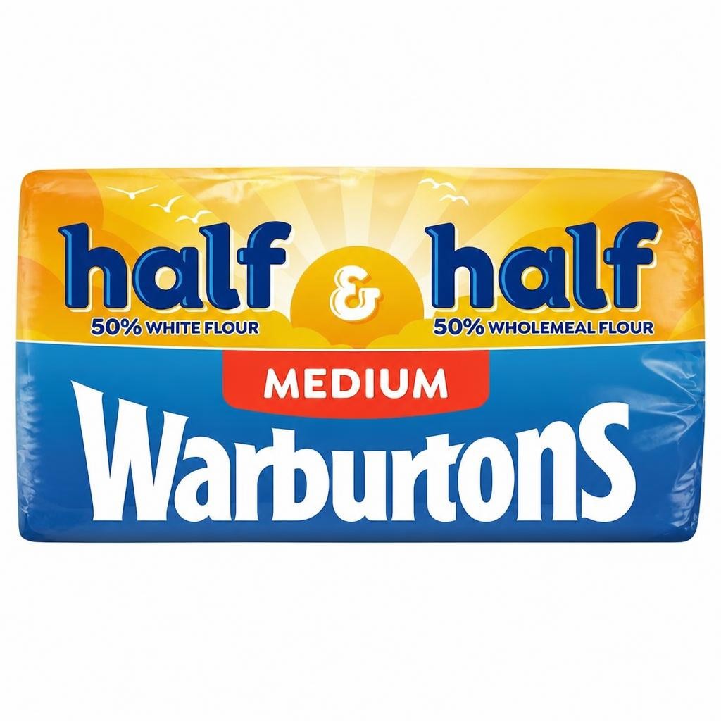 Warburtons Half And Half Medium Bread 800G