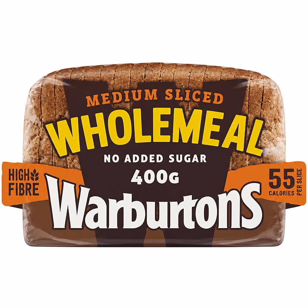 Warburtons Wholemeal Medium Sliced Bread 400g