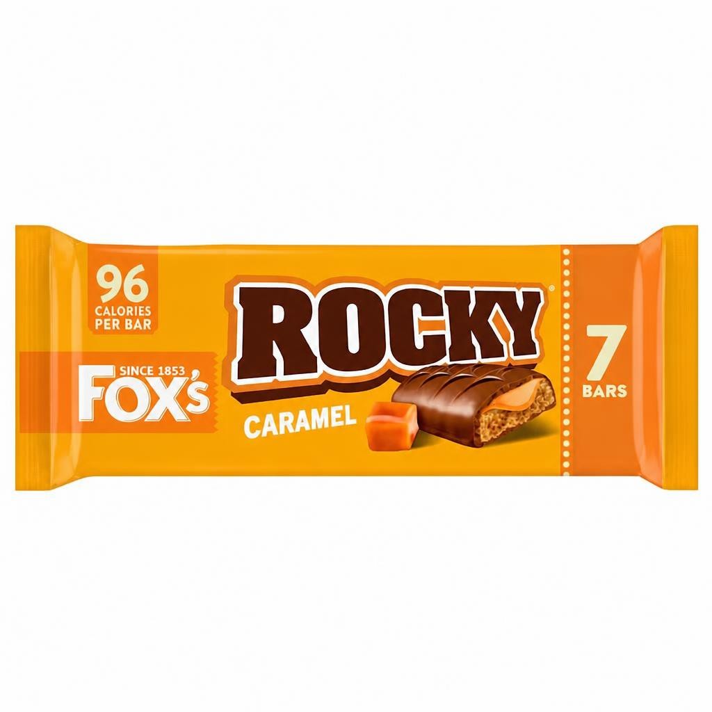 Fox's Rocky Caramel Milk Chocolate Biscuit Bars Multipack, 7 Pack 136.5g
