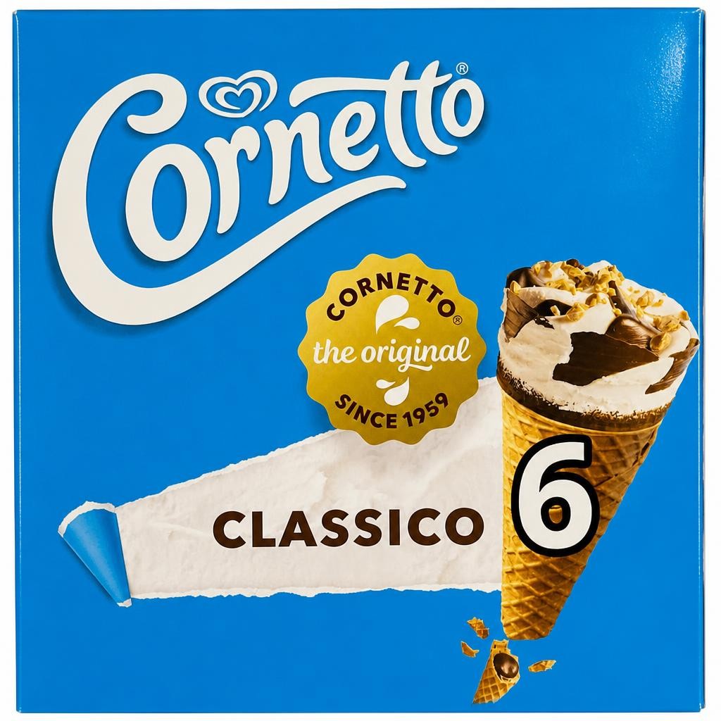 Cornetto Classico Ice Cream Cones 6 x 90ml