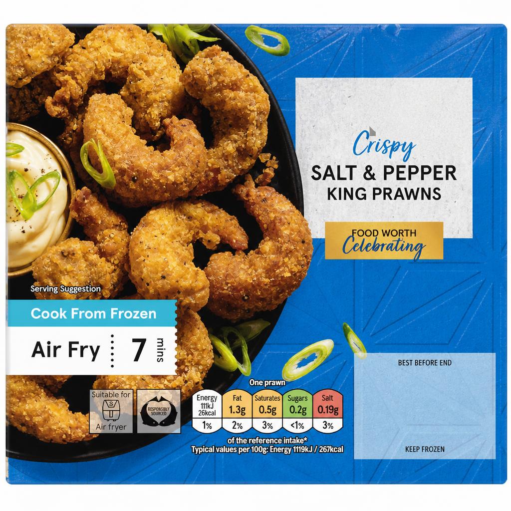 Tesco Salt & Pepper Prawns 12 Pack 132g