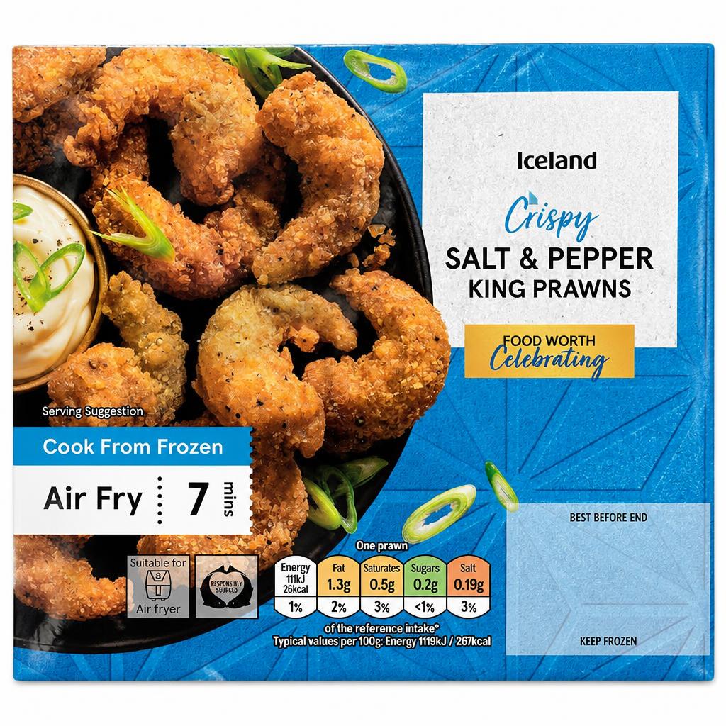 Tesco Salt & Pepper Prawns 12 Pack 132g