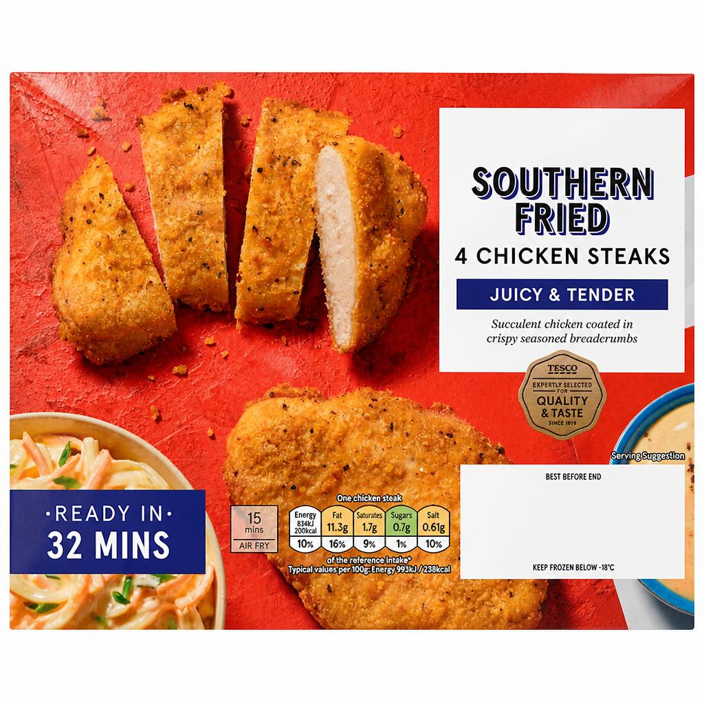 Tesco Southern Fried Chicken Steaks 4 Pack 380g