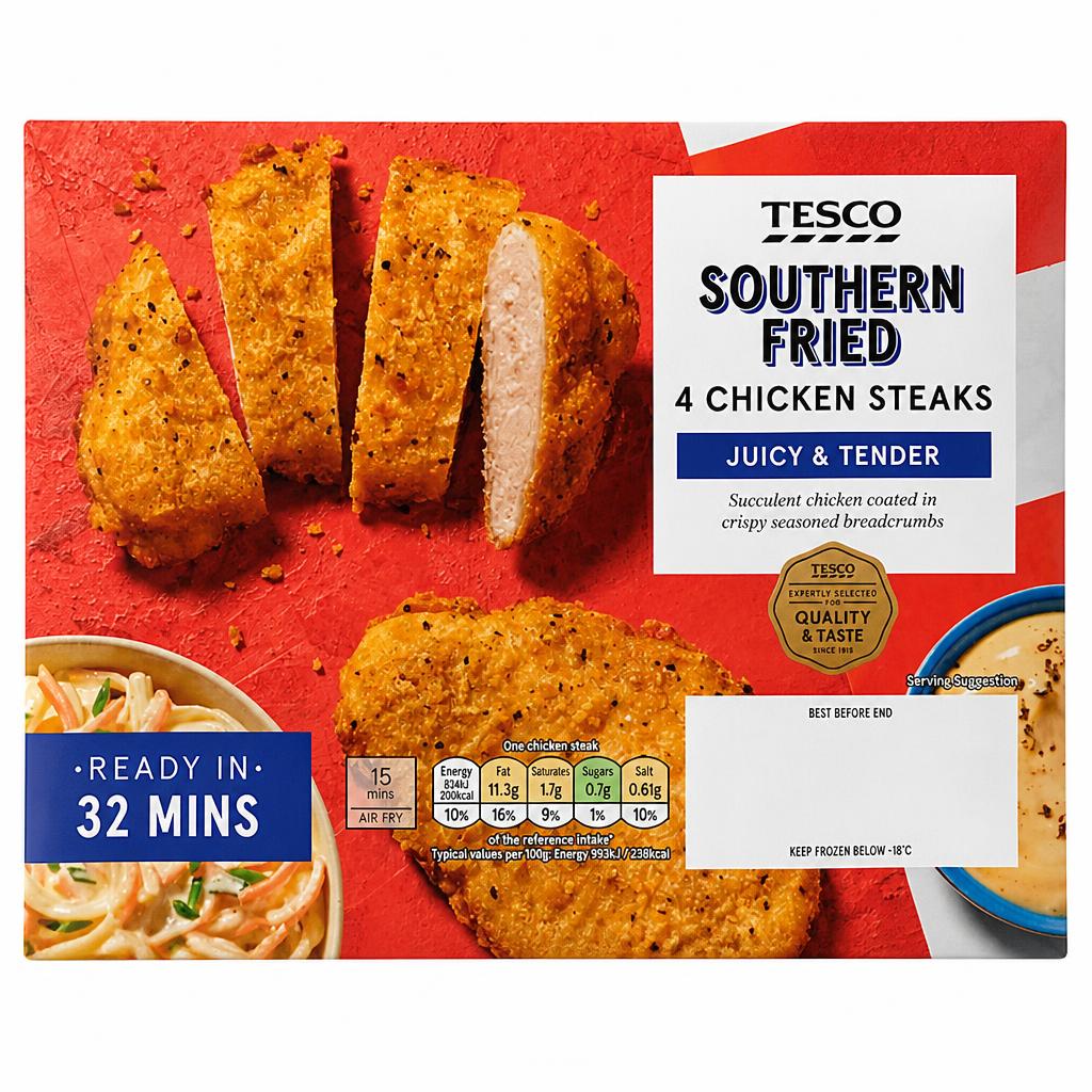 Tesco Southern Fried Chicken Steaks 4 Pack 380g