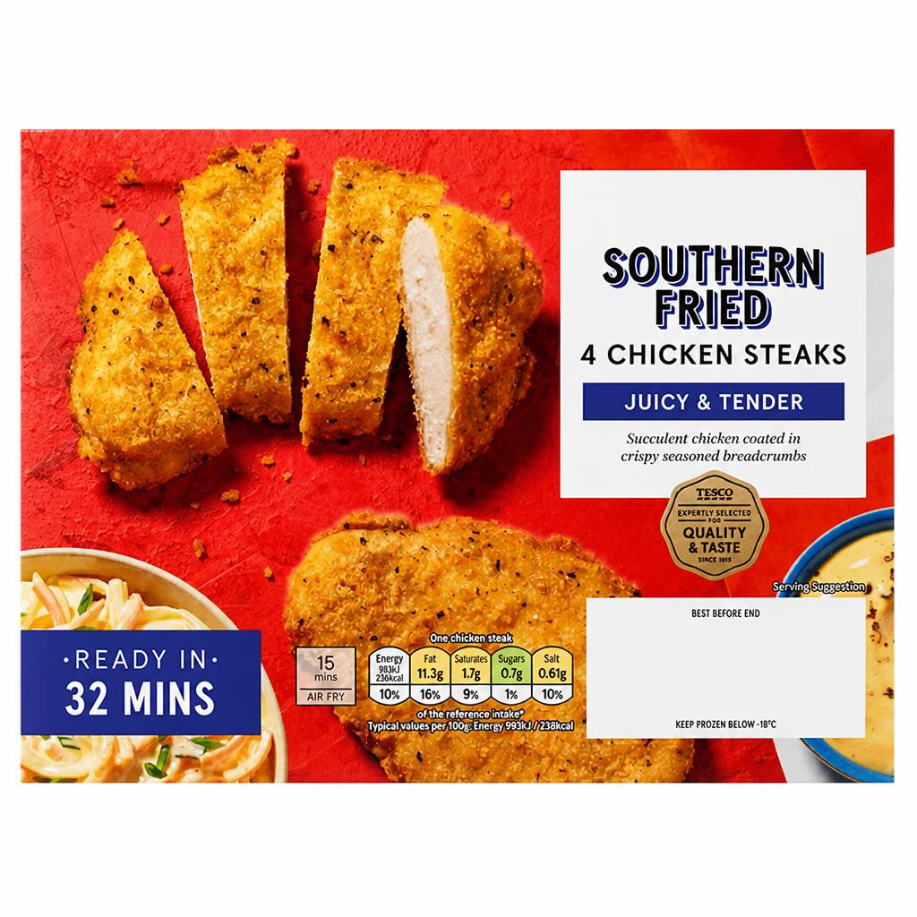 Tesco Southern Fried Chicken Steaks 4 Pack 380g