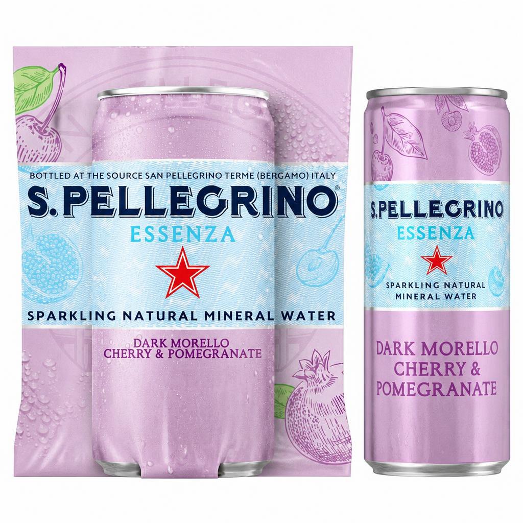 San Pellegrino Essenza Infused Sparkling Water Cherry & Pomegranate 4x330Ml
