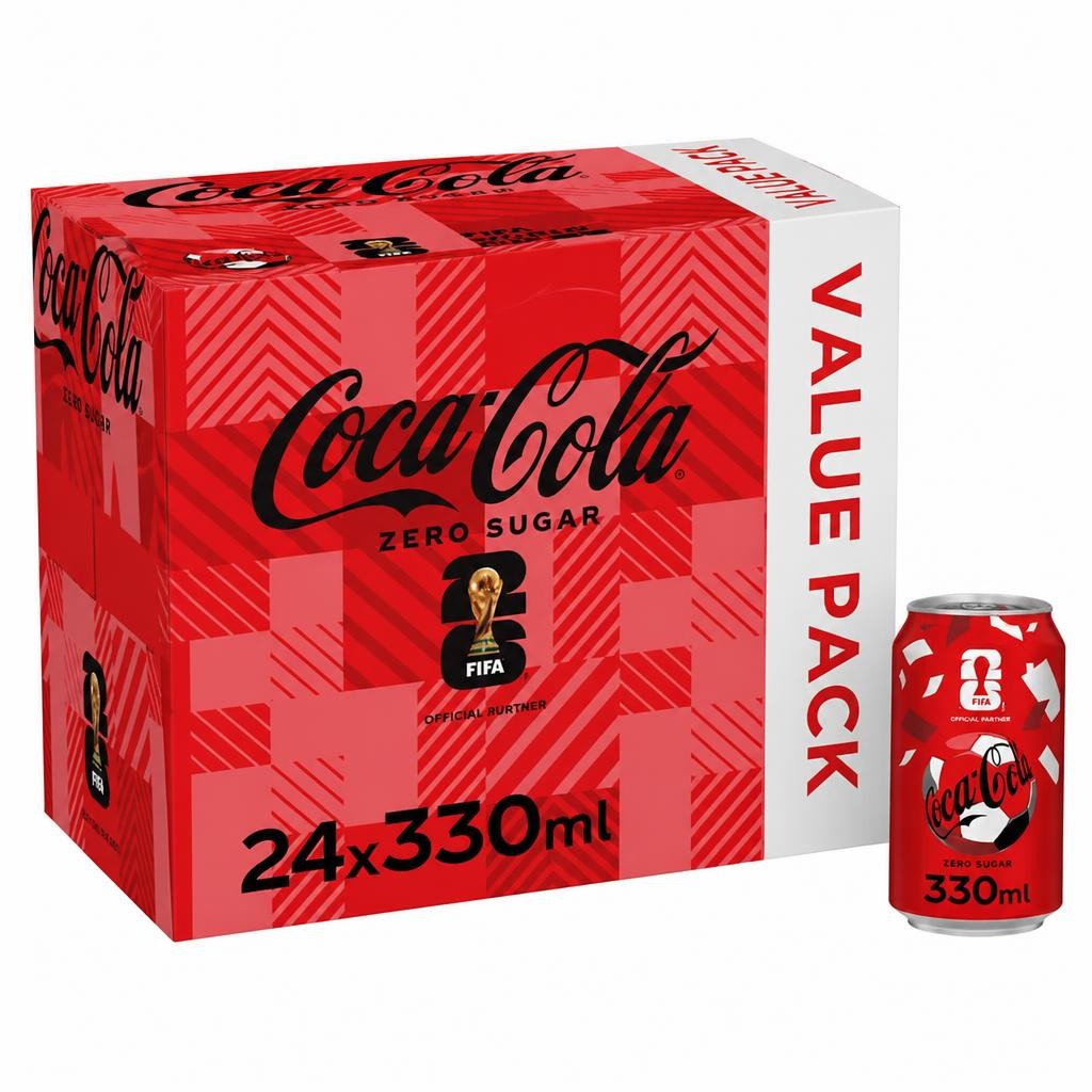 Coca-Cola Zero Sugar Soft Drink Cans 24 x 330 mL