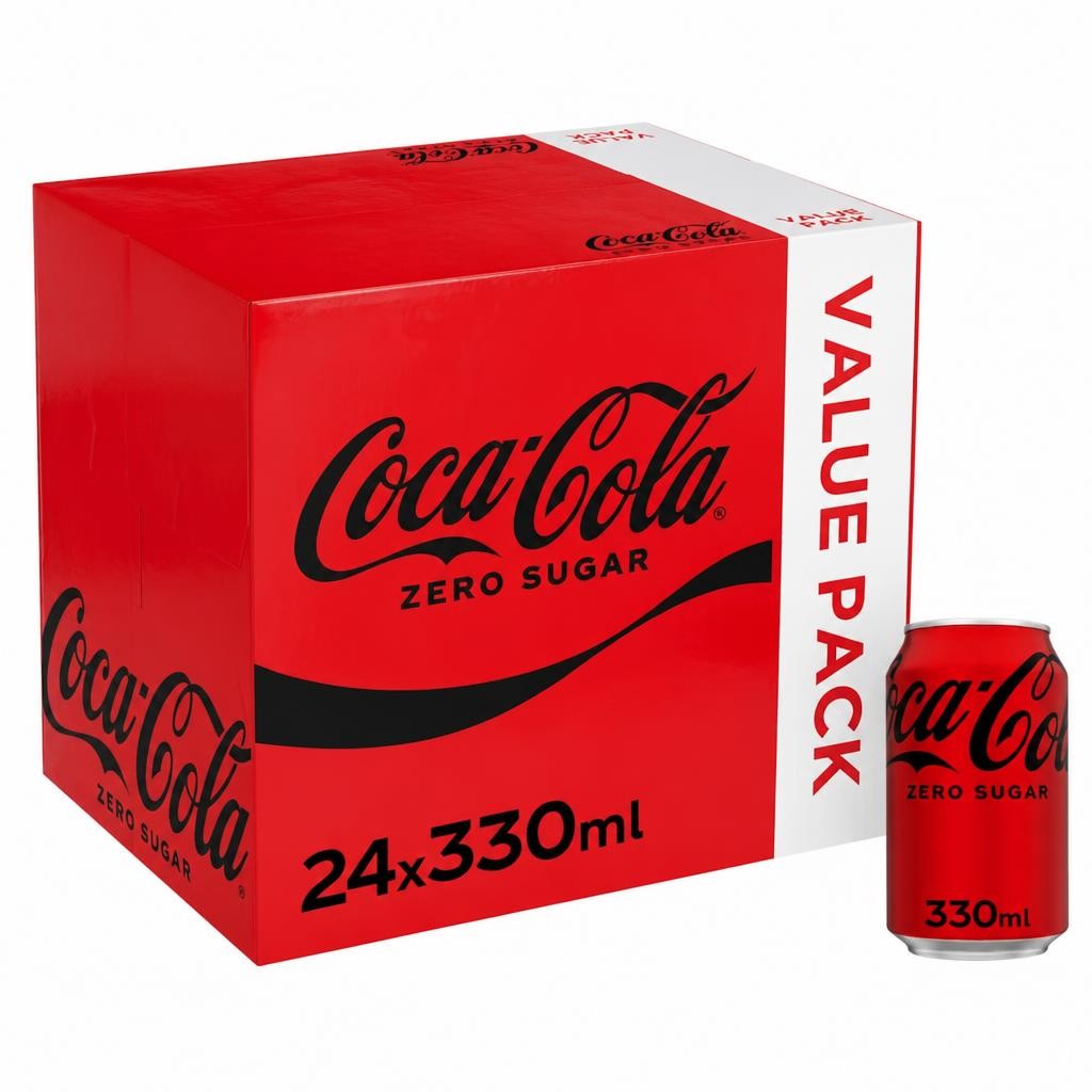 Coca-Cola Zero Sugar Soft Drink Cans 24 x 330 mL