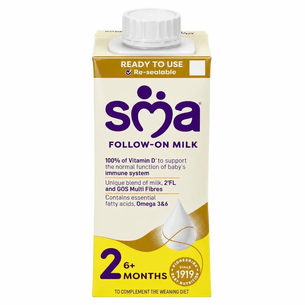 SMA Follow-On Baby Milk 6 Mth+ Ready-To-Use Formula Milk 200 Ml