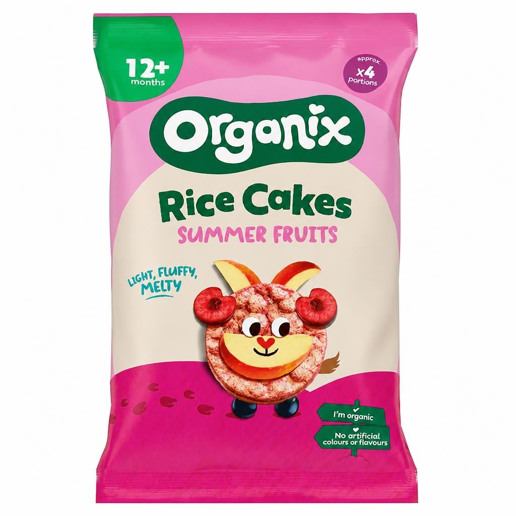 Organix Summer Fruits Rice Cakes, Organic Toddler Snacks 12 months+ 40g