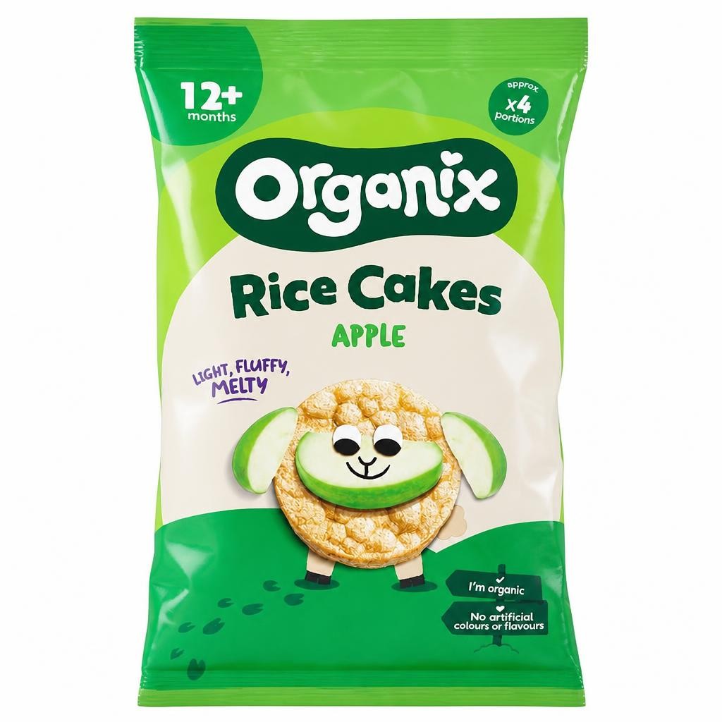 Organix Apple Rice Cakes Organic Toddler Snacks 12 months+ 40g