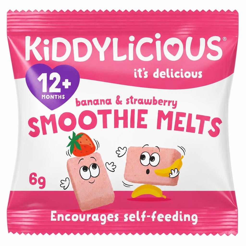Kiddylicious Strawberry & Banana Smoothie Melts 6G
