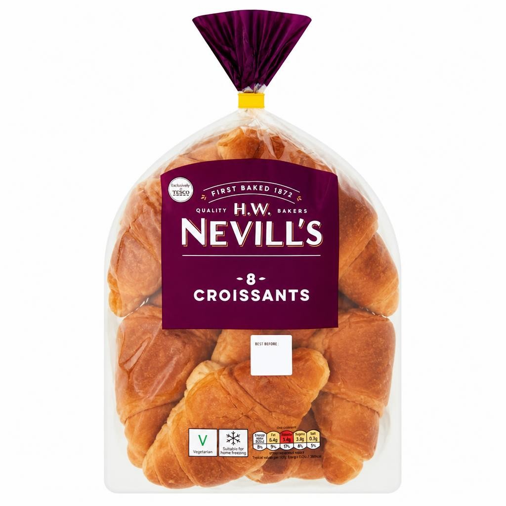H.W. Nevills Plain Croissants 8 Pack