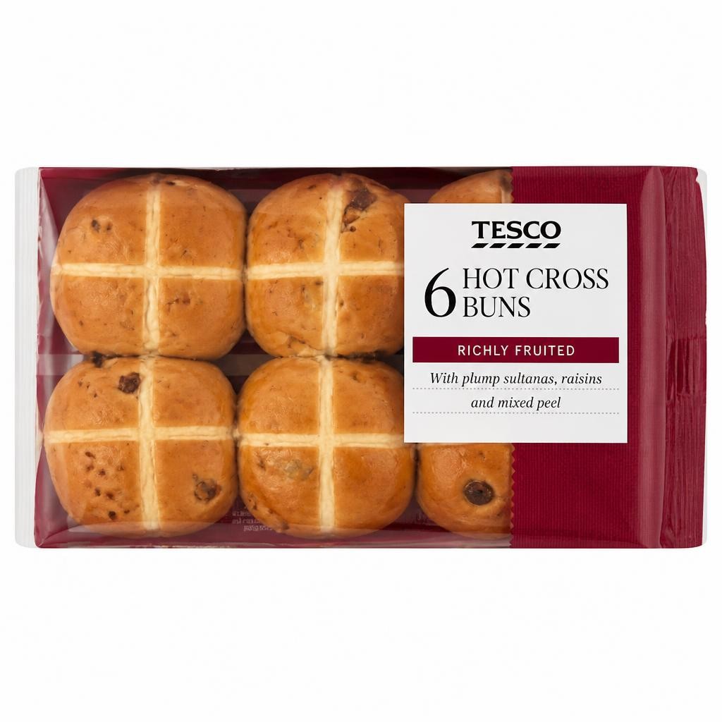 Tesco Hot Cross Buns 6 pack