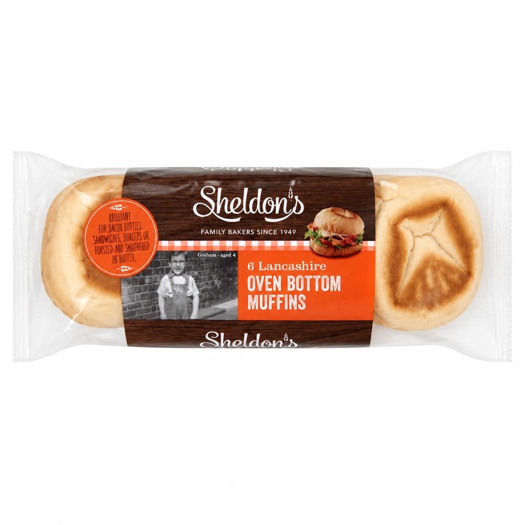 Sheldon's White Oven Bottom Muffins 6 Pack