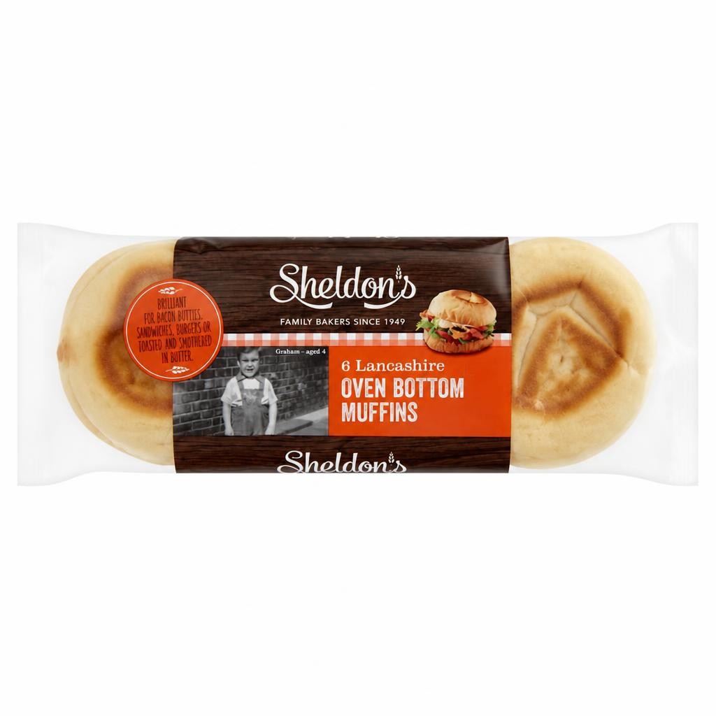 Sheldon's White Oven Bottom Muffins 6 Pack