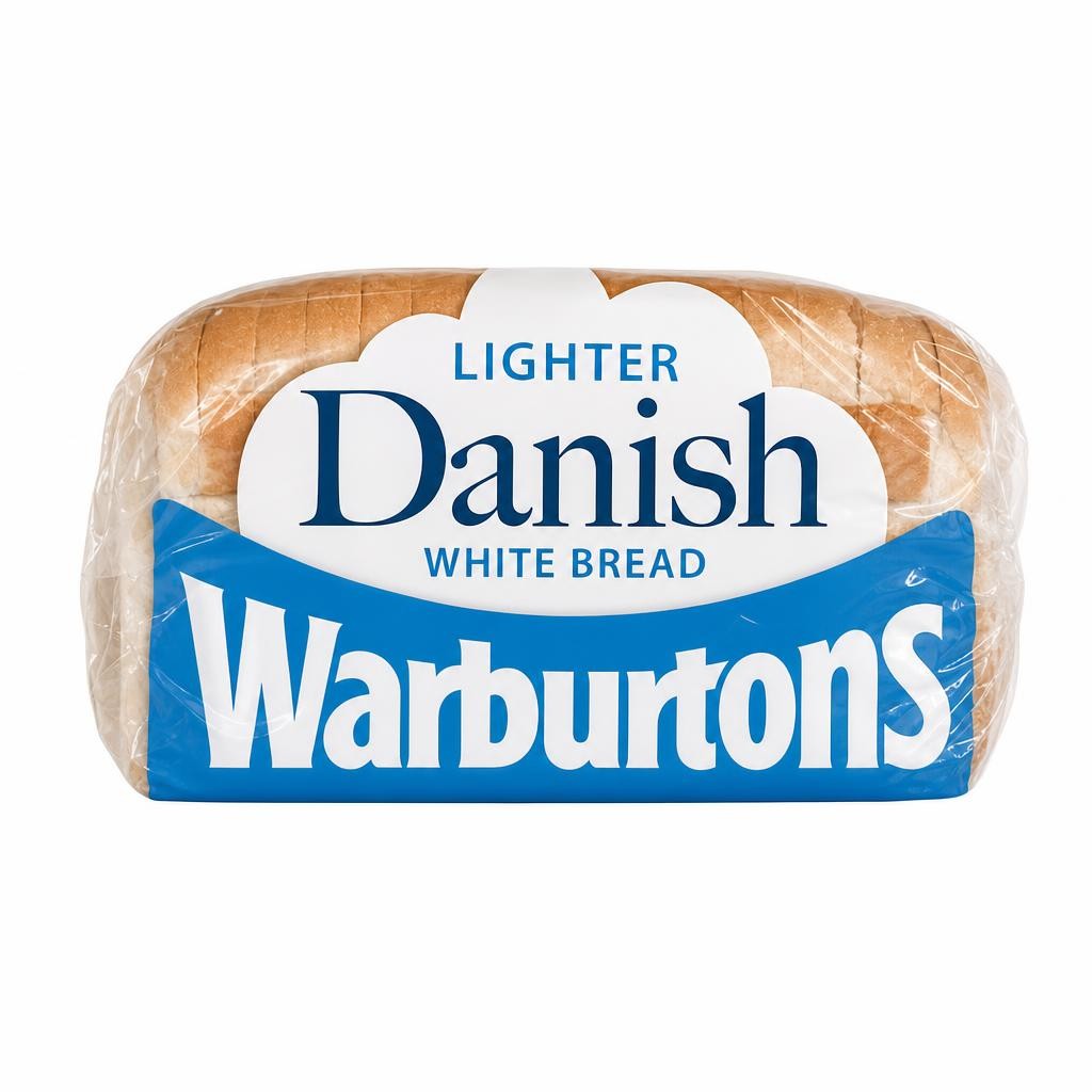 Warburtons Danish Lighter Small White Sliced Bread 400g