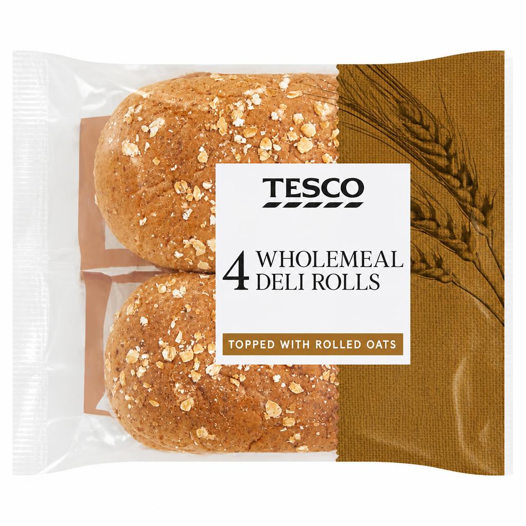 Tesco Deli Wholemeal Rolls 4 Pack