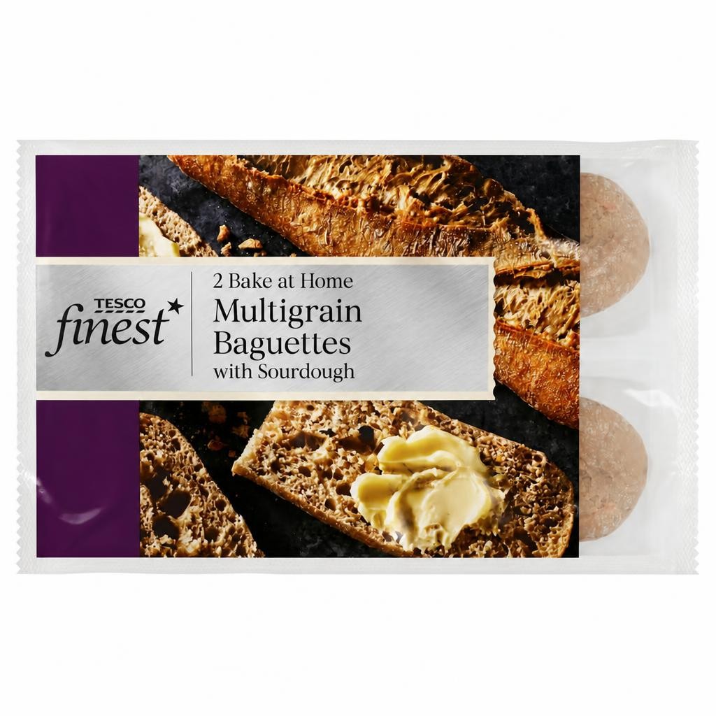 Tesco Finest Multigrain Part Baked Baguettes with Sourdough 2 Pack 250g