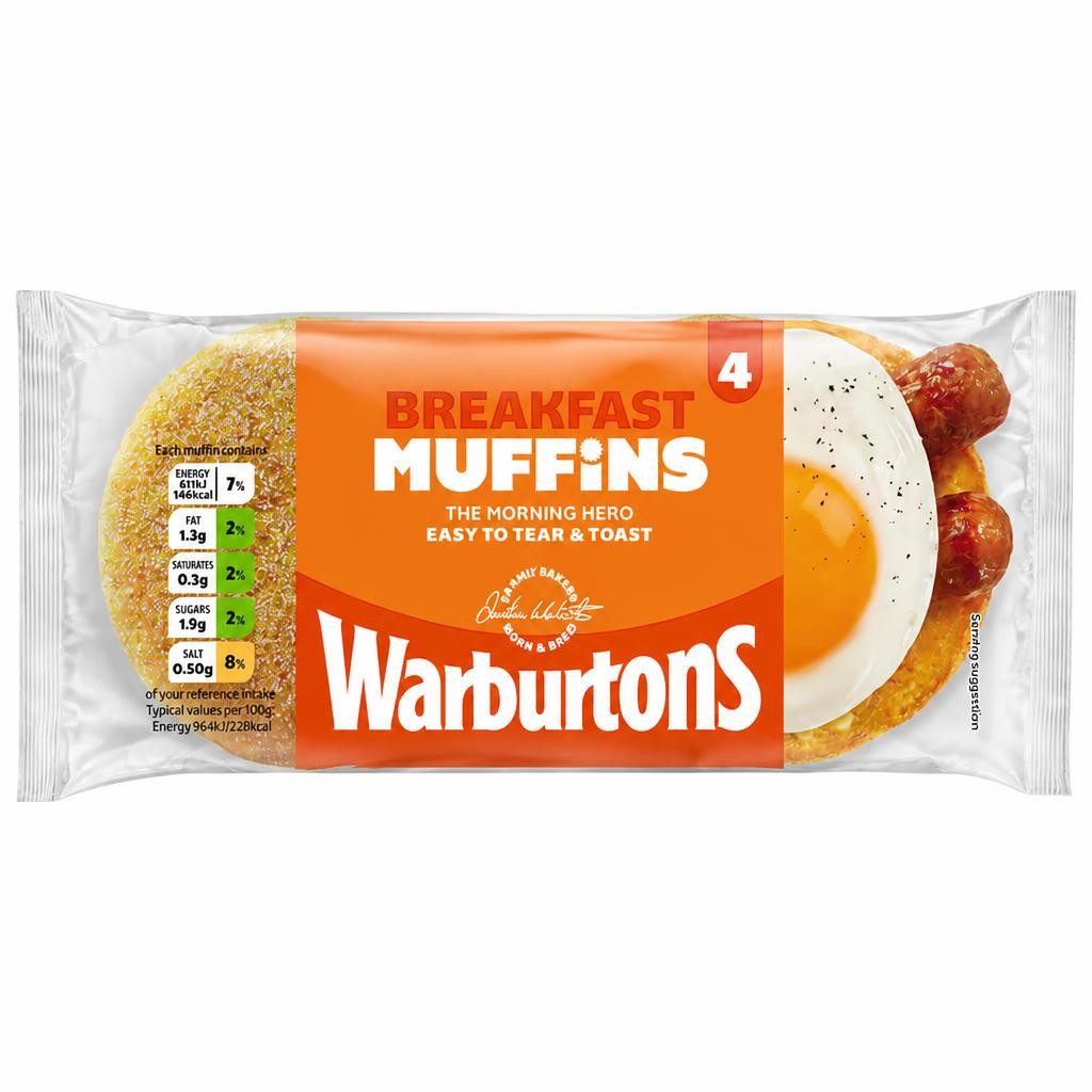 Warburtons Toasting Breakfast Muffins 4 Pack
