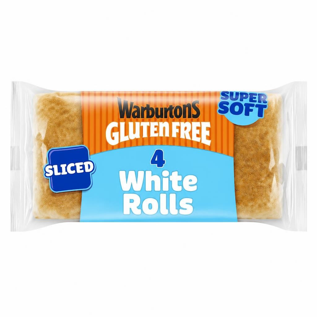 Warburtons Gluten Free Super Soft Sliced Square Rolls 4 pack