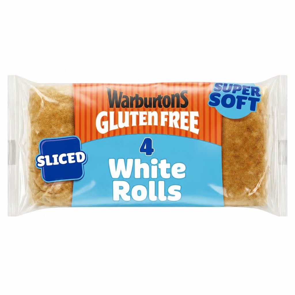 Warburtons Gluten Free Super Soft Sliced Square Rolls 4 pack