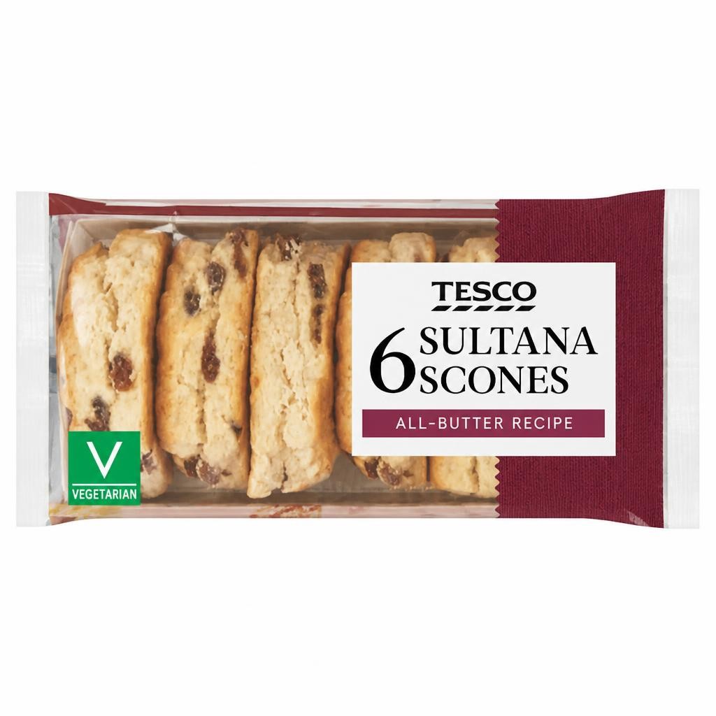 Tesco Sultana Scones 6 Pack