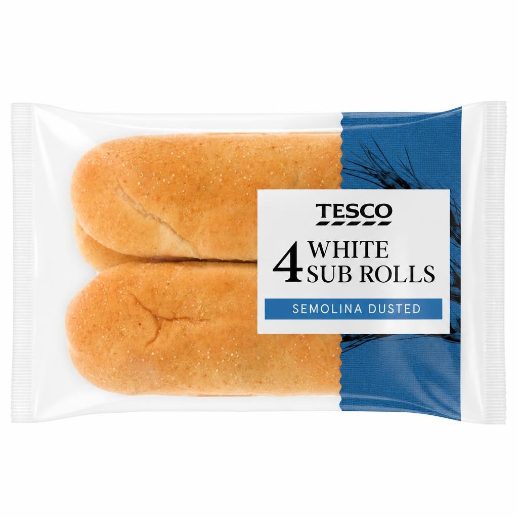 Tesco White Sub Rolls 4 Pack