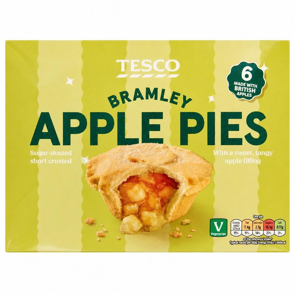 Tesco Bramley Apple Pies 6 Pack