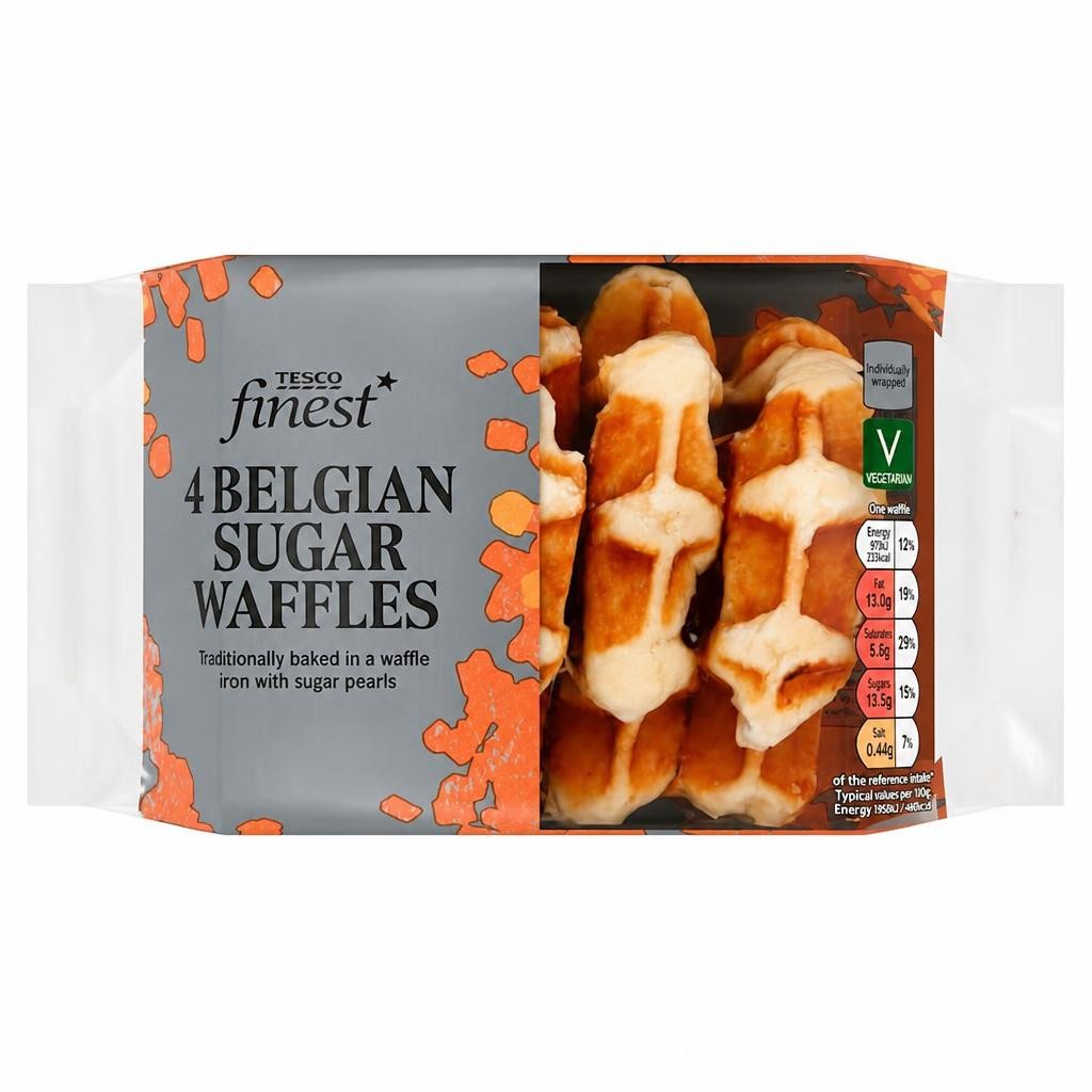 Tesco Finest Belgian Sugar Waffles 4 Pack 200g