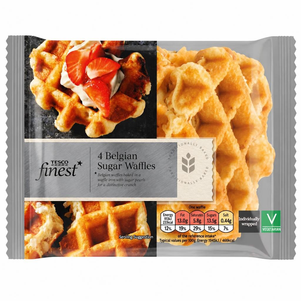 Tesco Finest Belgian Sugar Waffles 4 Pack 200g