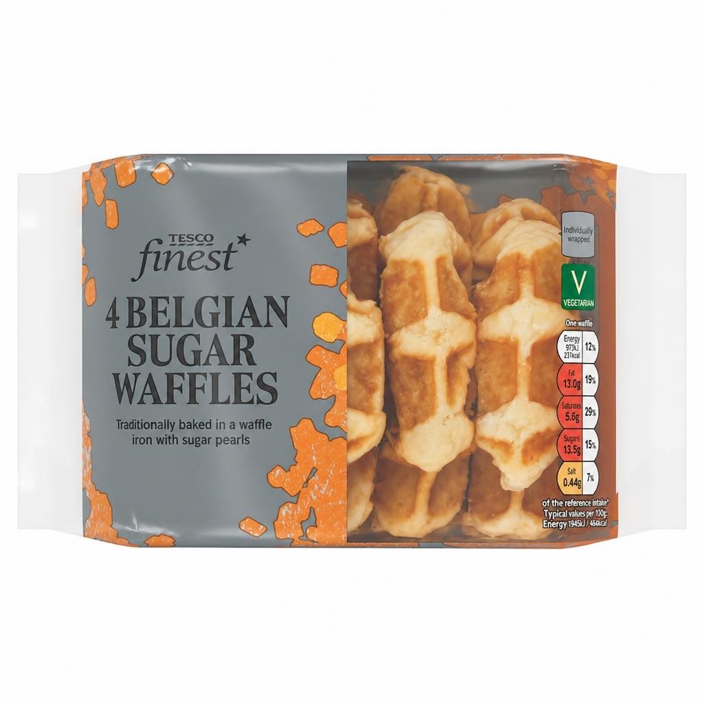 Tesco Finest Belgian Sugar Waffles 4 Pack 200g