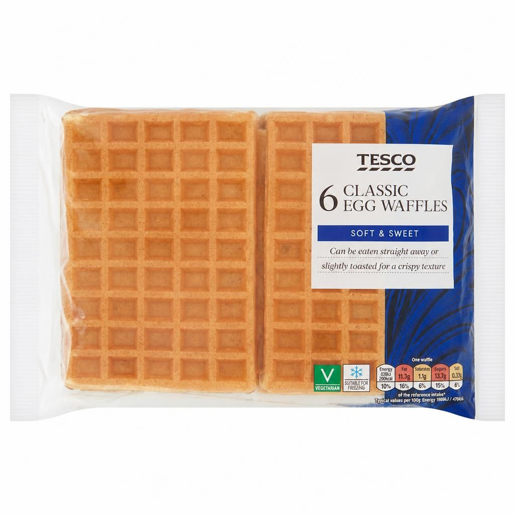Tesco Classic Egg Waffles 6 pack
