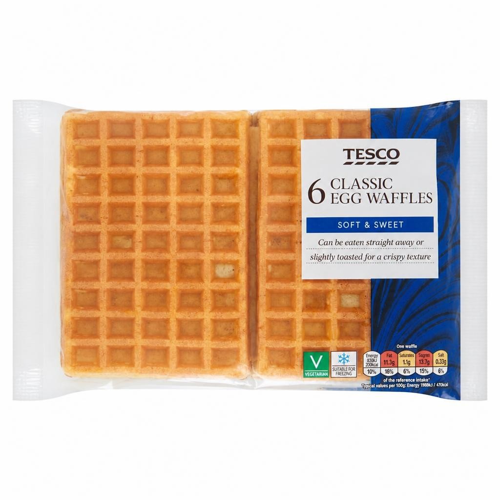 Tesco Classic Egg Waffles 6 pack
