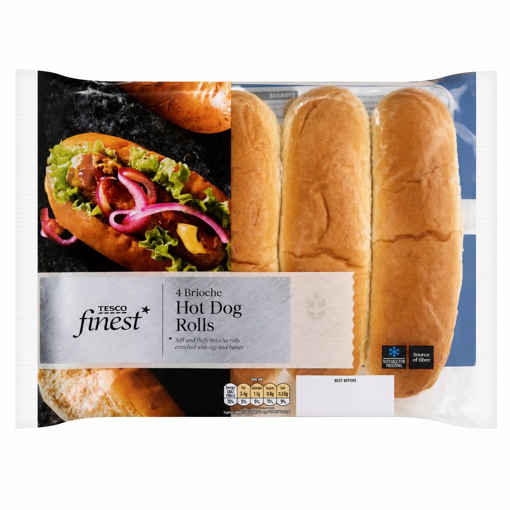 Tesco Finest Brioche Hot Dog Rolls 4 pack
