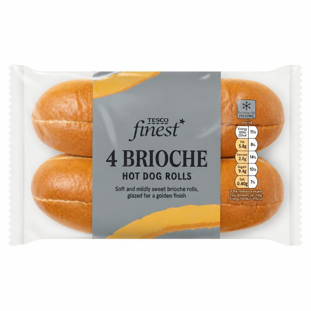 Tesco Finest Brioche Hot Dog Rolls 4 pack