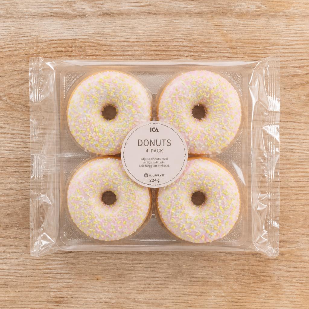 Tesco White Iced Ring Doughnuts 4 Pack