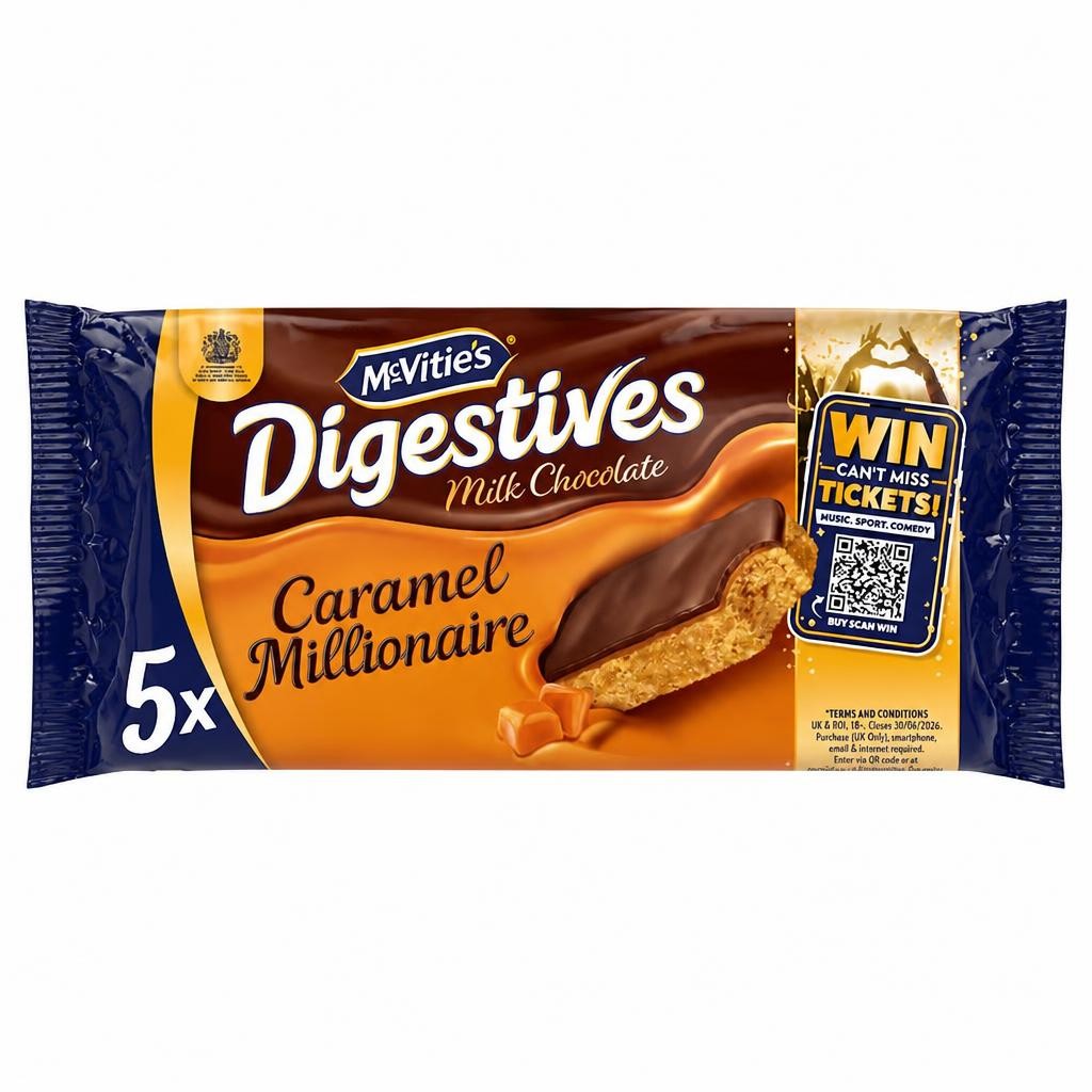 McVitie's Digestives Caramel Millionaire Slices 5 Pack 109.9g