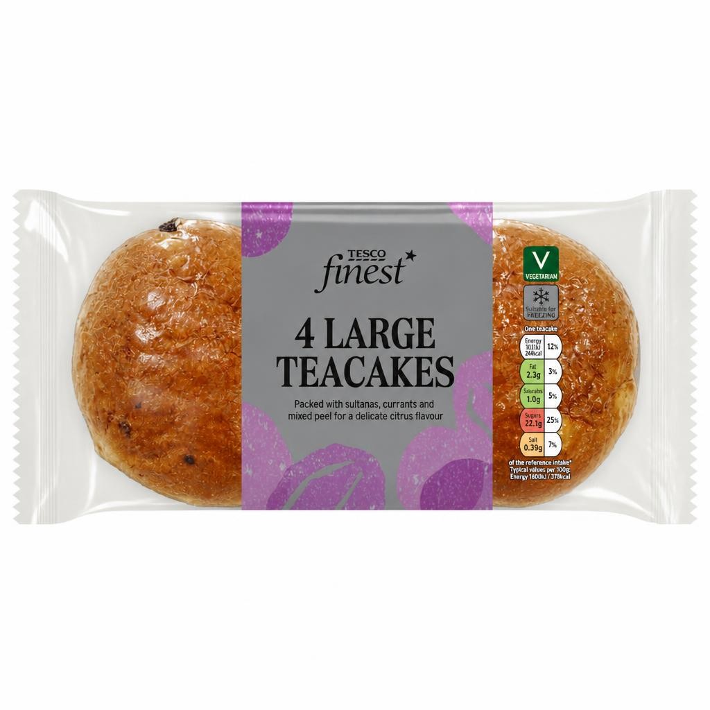 Tesco Finest Large Teacakes 4 pack