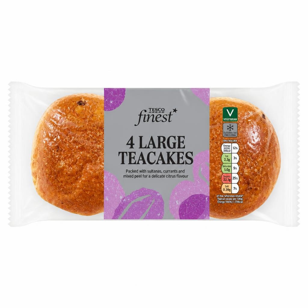 Tesco Finest Large Teacakes 4 pack