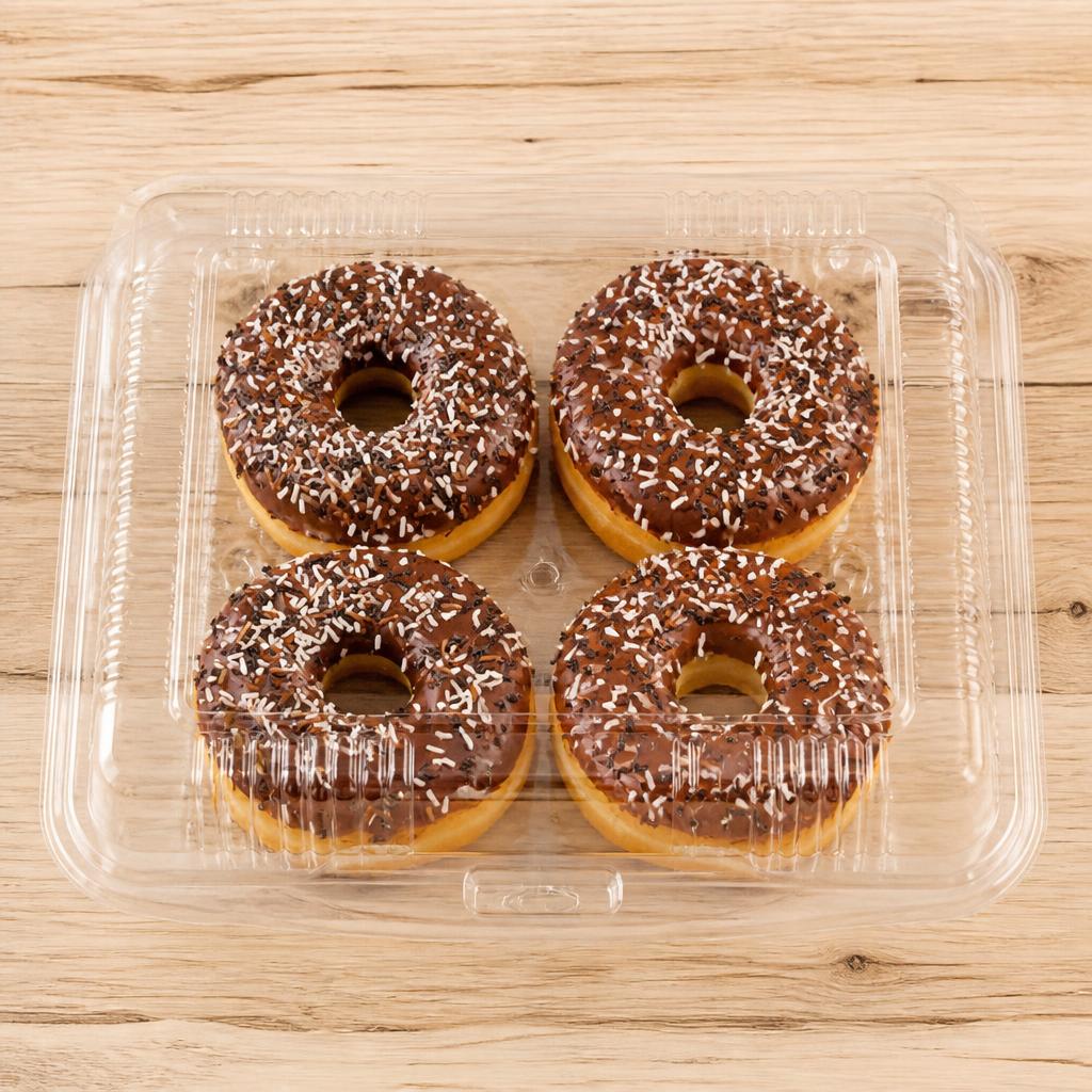 Tesco Chocolate Iced Ring Doughnuts 4 Pack