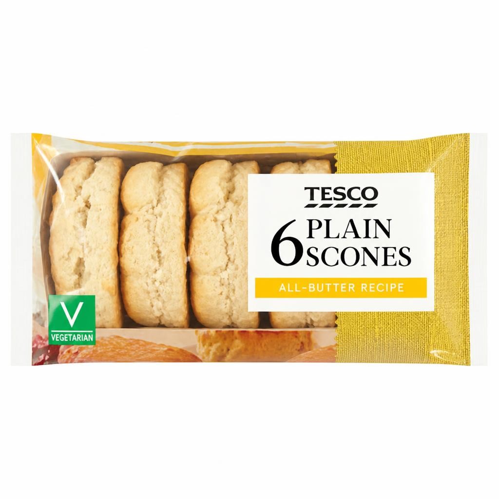 Tesco All Butter Plain Scones 6 Pack