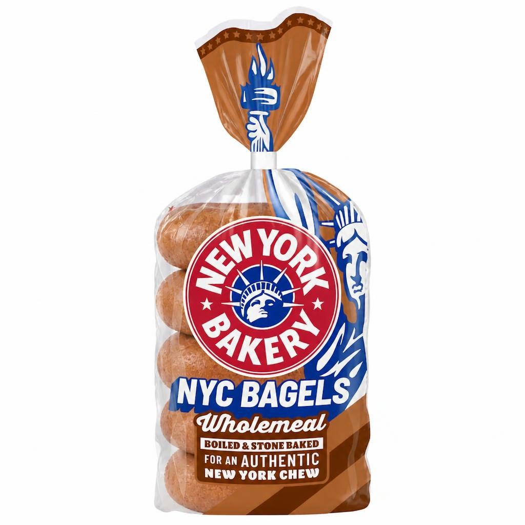New York Bakery Co Wholemeal Bagels 5 Pack