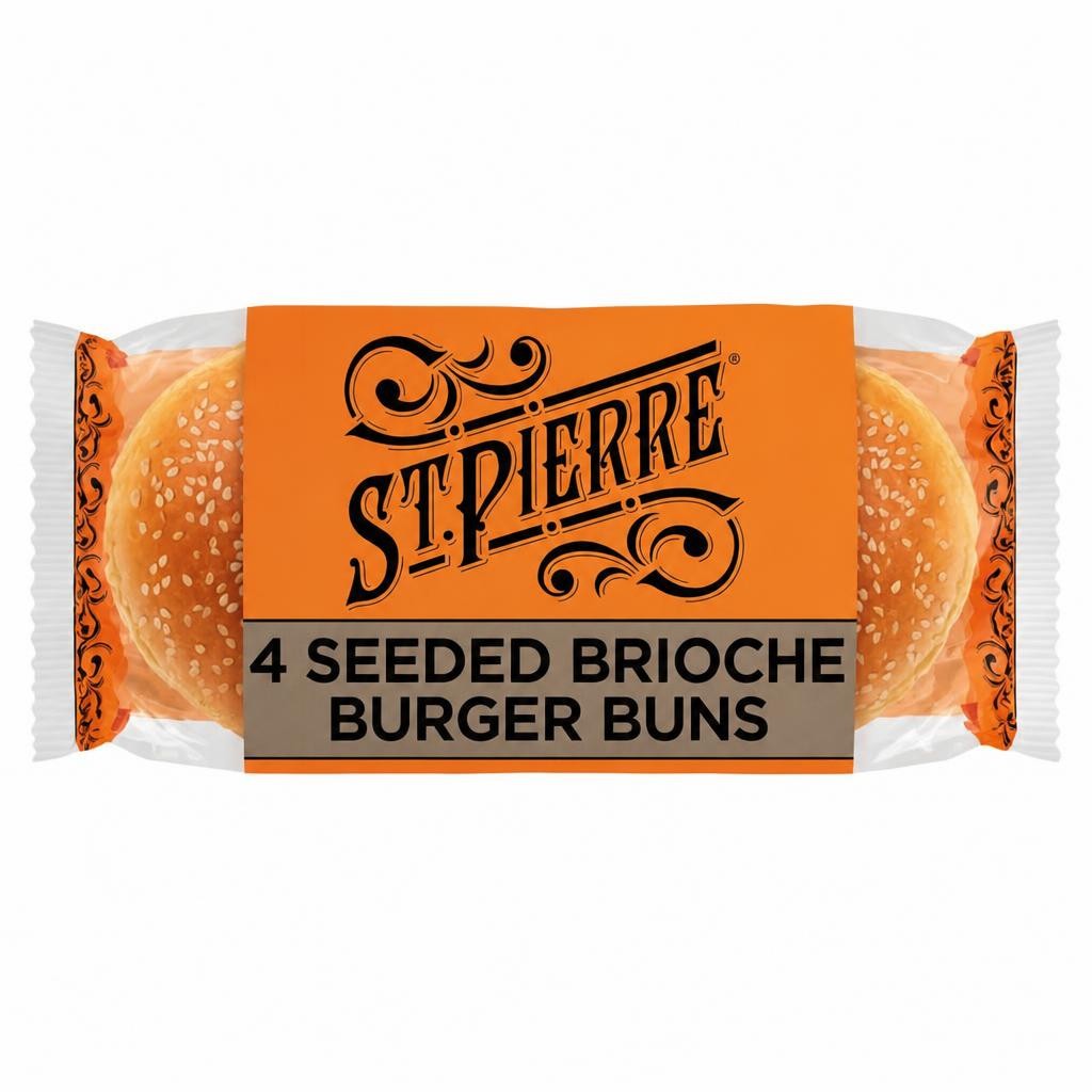 St Pierre Sesame Seeds Brioche Burger Buns 4 Pack
