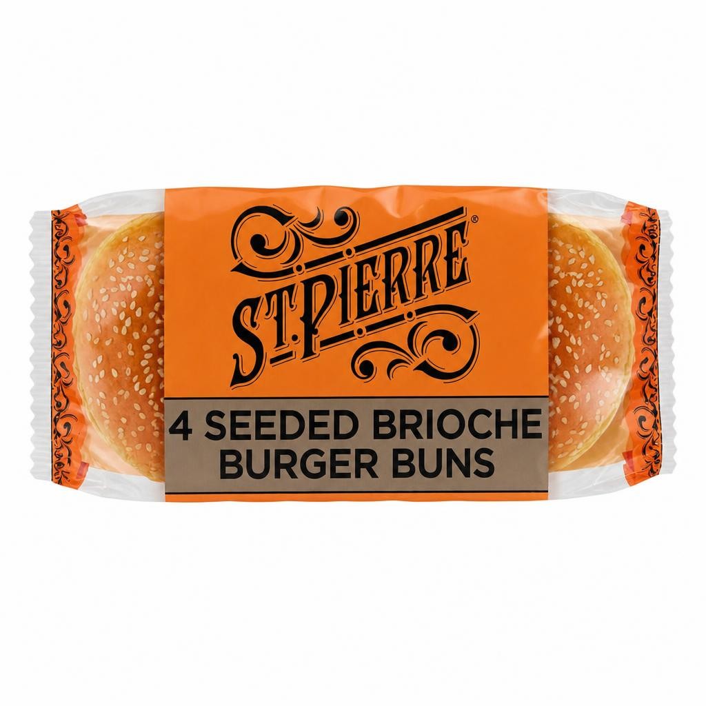 St Pierre Sesame Seeds Brioche Burger Buns 4 Pack